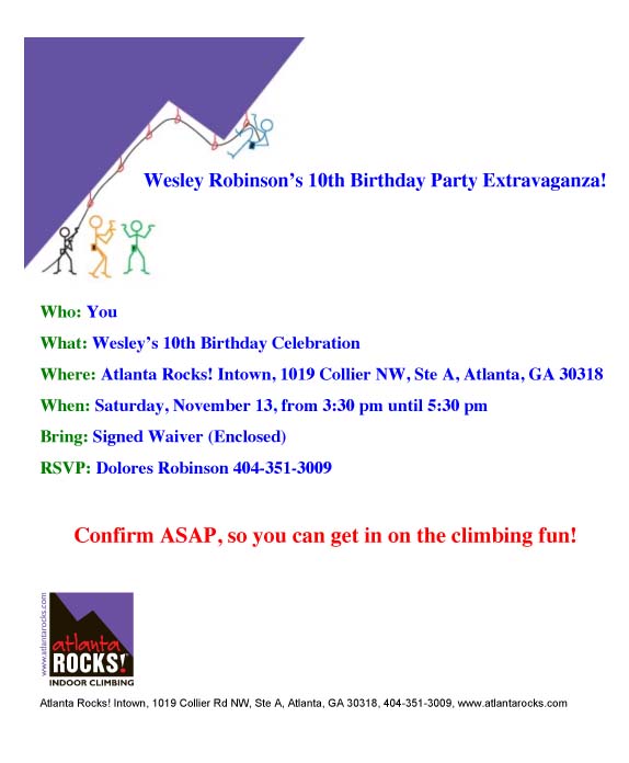 Atlanta Rocks! Party Invitation 1